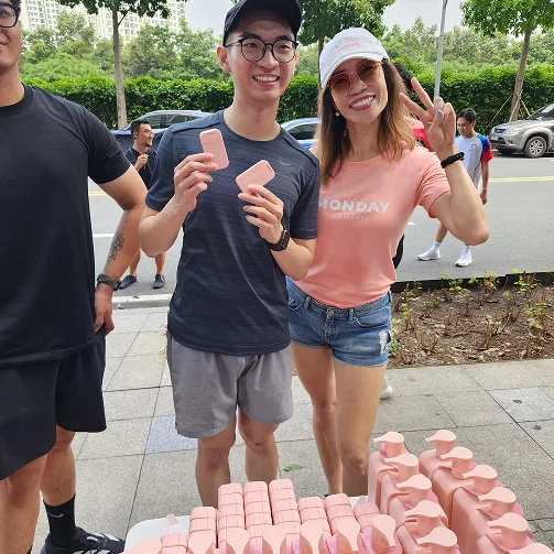 MONDAY sampling at a community run in HCMC